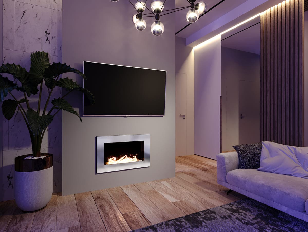 Биокамин "Русский огонь" Хай-тек 800V встраиваемый (высота 500мм.) с защитным и декоративным стеклом по цене 38 550 руб.