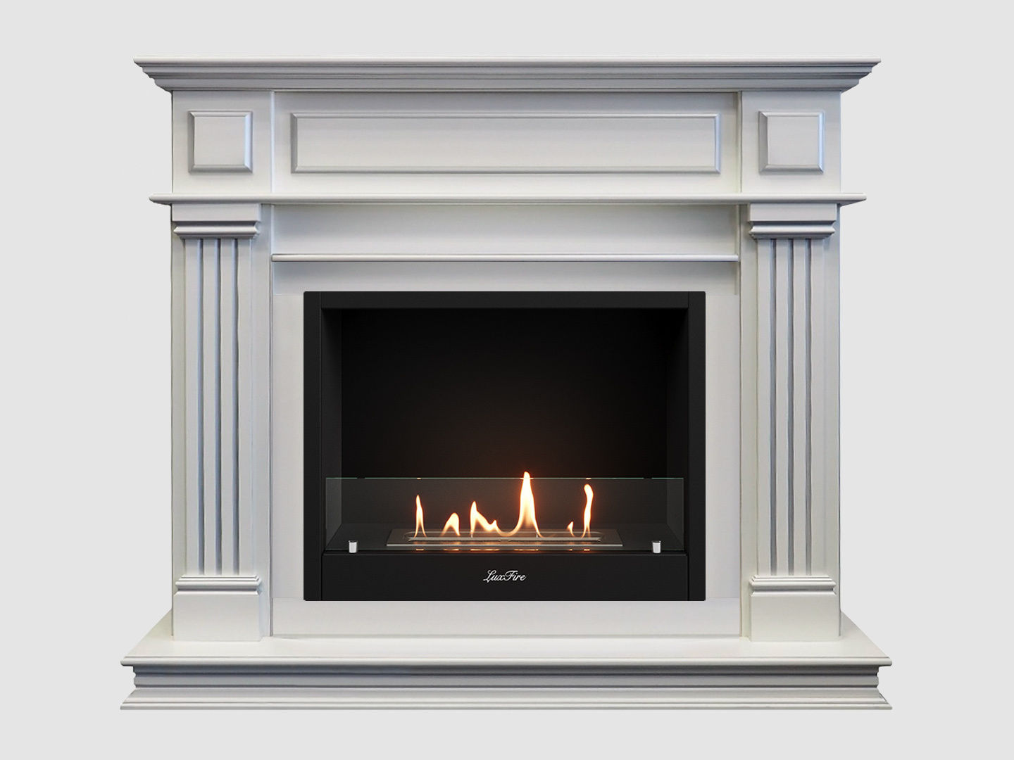 Каминный портал МДФ "Амелия 1050" с биокамином Lux Fire "Фаер Бокс 1 - 25.5" (белый) Каминный портал МДФ "Амелия 1050" с биокамином Lux Fire "Фаер Бокс 1 - 25.5" (белый) по цене 69 800 руб.