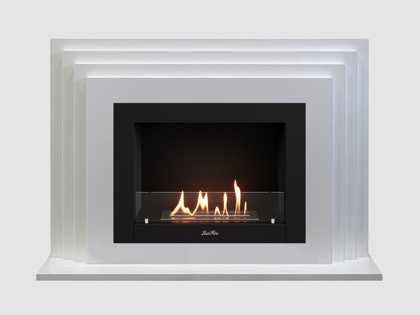 Каминный портал МДФ "Амстердам 1100" с биокамином Lux Fire "Фаер Бокс 2-25.5" (белый) Каминный портал МДФ "Амстердам 1100" с биокамином Lux Fire "Фаер Бокс 2-25.5" (белый) по цене 72 100 руб.