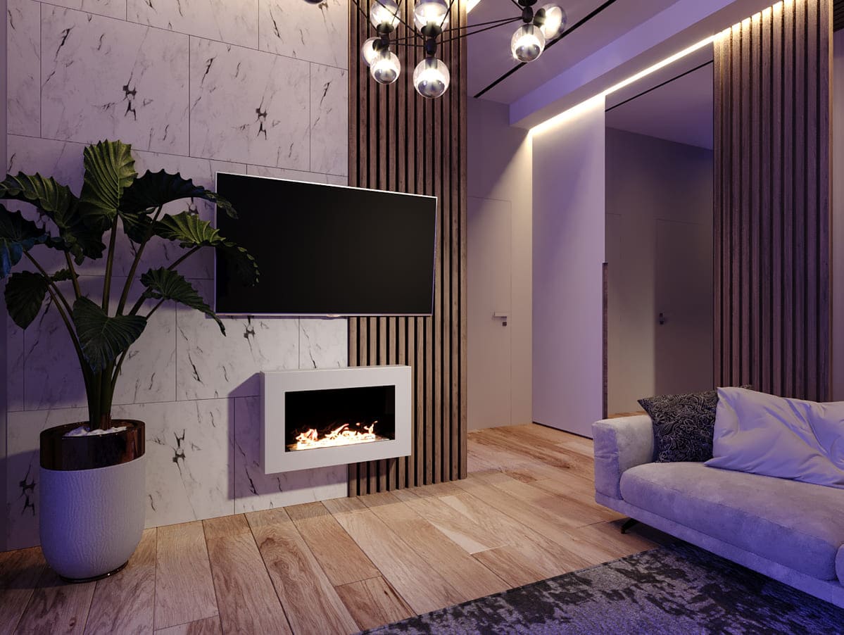 Биокамин "Русский огонь" Блонд 800N настенный (высота 500мм.) с защитным и декоративным стеклом по цене 32 150 руб.