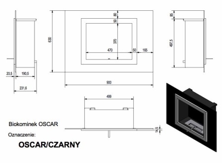 Биокамин Kratki OSCAR TUV черный по цене &euro;741