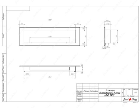 Биокамин SteelHeat LONG 1800 стекло по цене 60 700 руб.